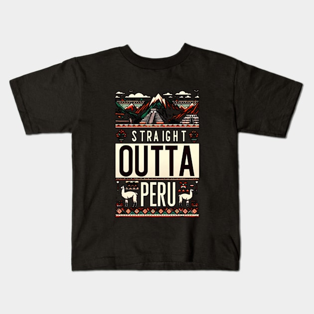 Straight Outta Peru Kids T-Shirt by Straight Outta Styles